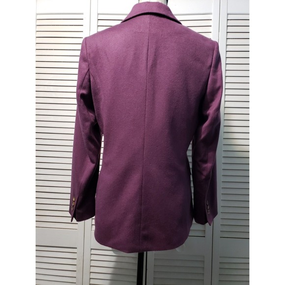 Vintage LL Bean Blazer Women's Size 8P Purple Wool Cashmere Blend Pockets Lined - Picture 3 of 14